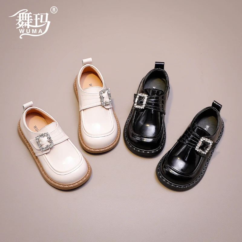 舞玛女童鞋子儿童小皮鞋2025新款春秋季软底单鞋宝宝公主鞋538507