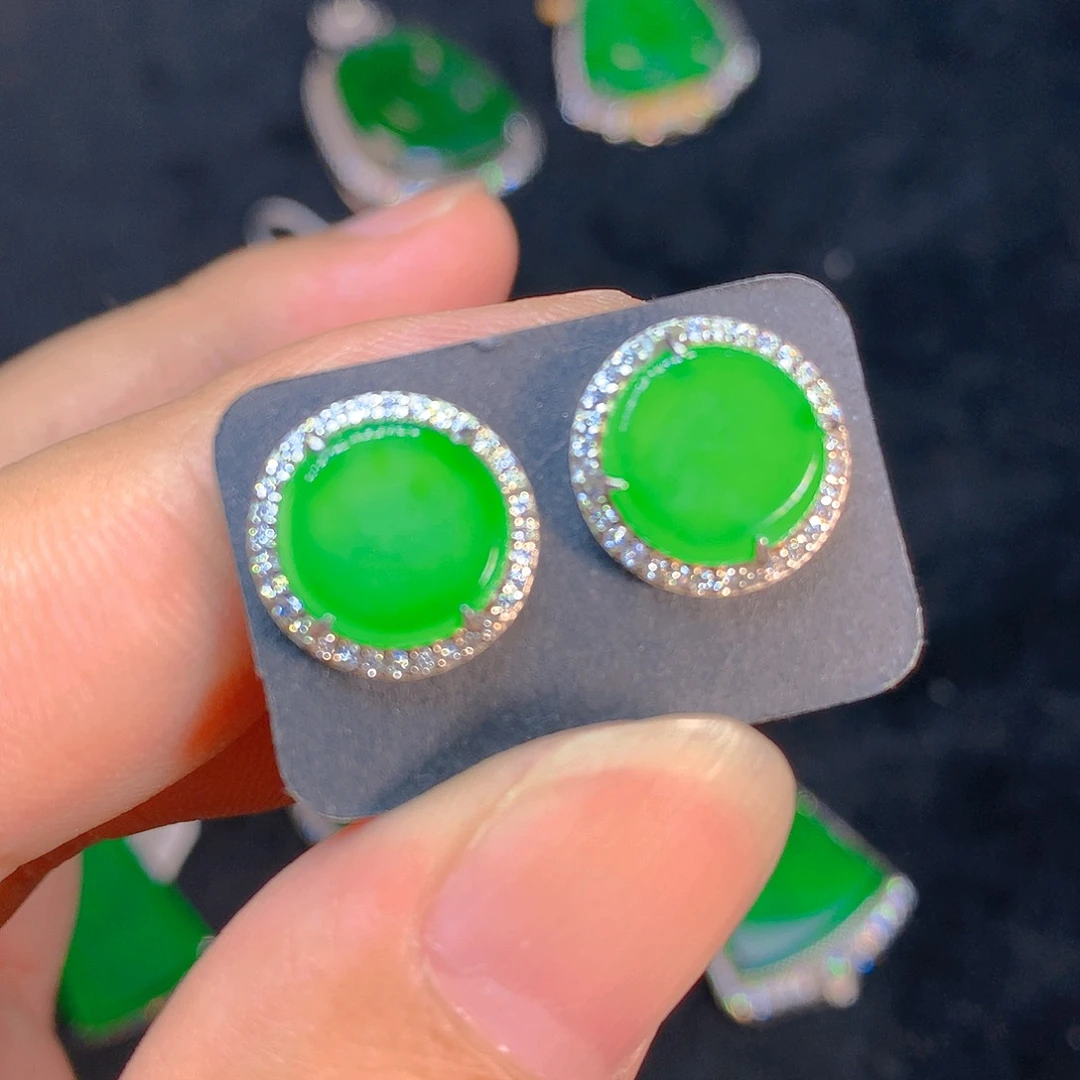 颈饰银S925镶嵌翡翠