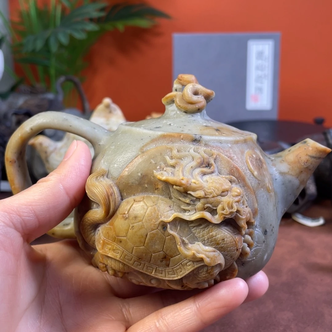 新*冰碛玉龙龟石壶茶具