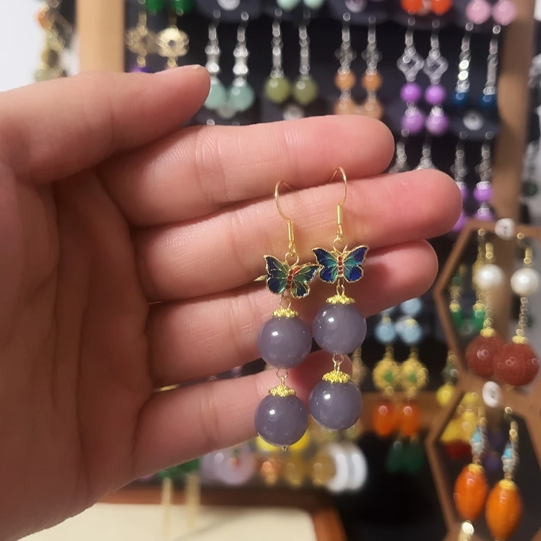 锆石纯铜925银耳饰