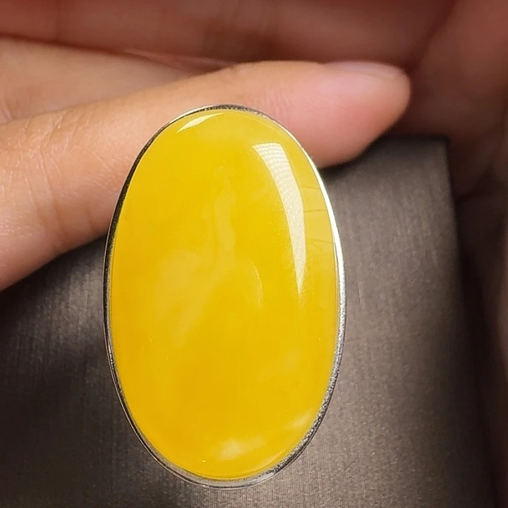 蜜蜡银S925镶嵌戒指戒指