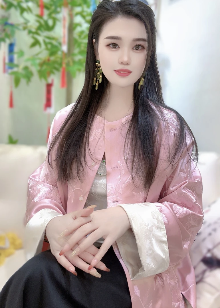 【丹妮甄选】-新中式国风花期醋酸端庄显瘦气质外套#026圆领网红