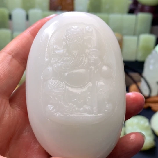 石材方解石手把件