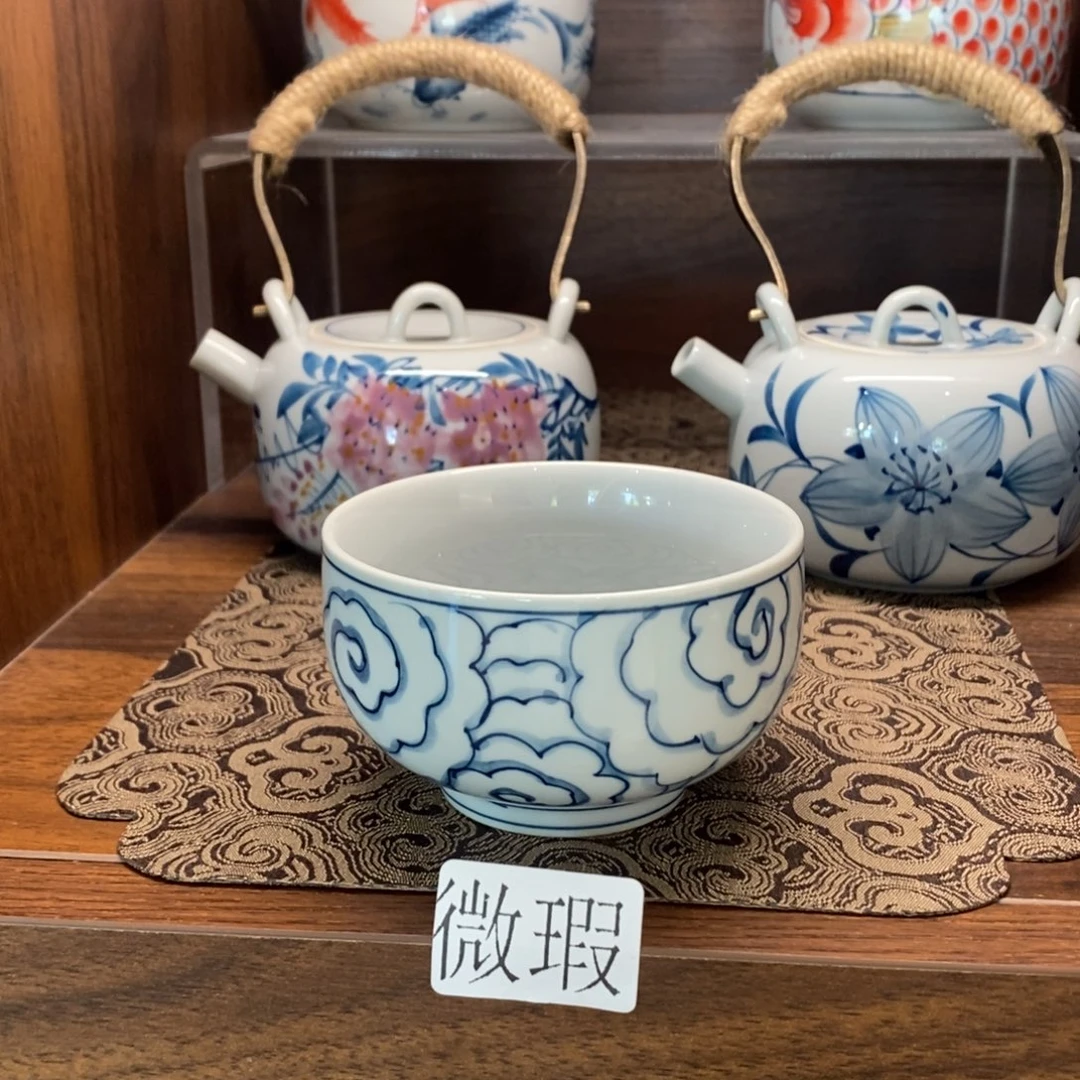 釉下手绘茶具微瑕