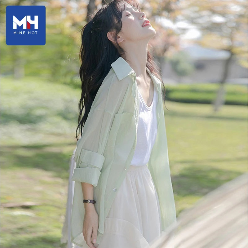 唐狮集团MH防晒衬衫女2025夏季轻薄款新款小个子时尚百搭气质衣服