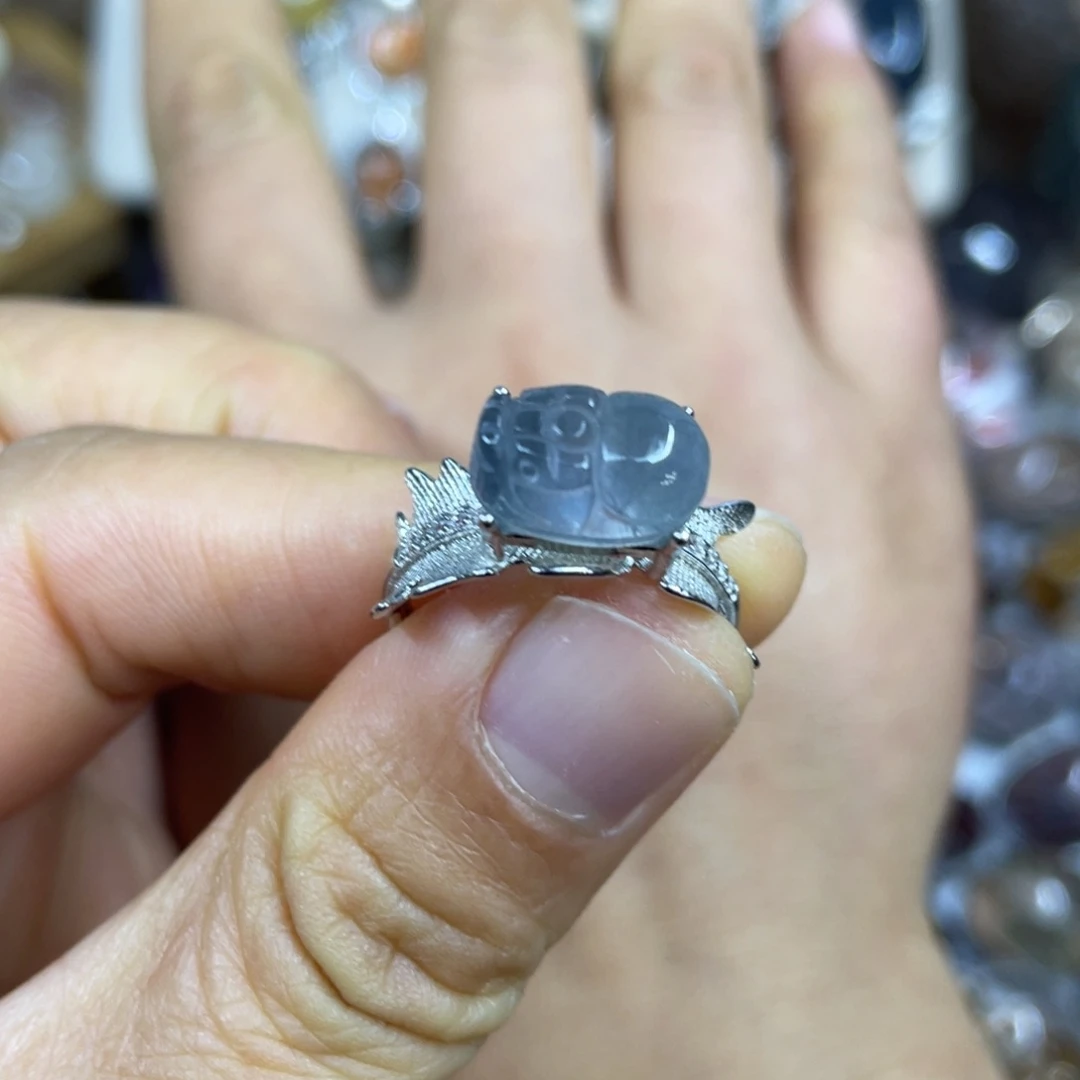 【闪购商品】银S925镶嵌珠宝半成品水晶戒指