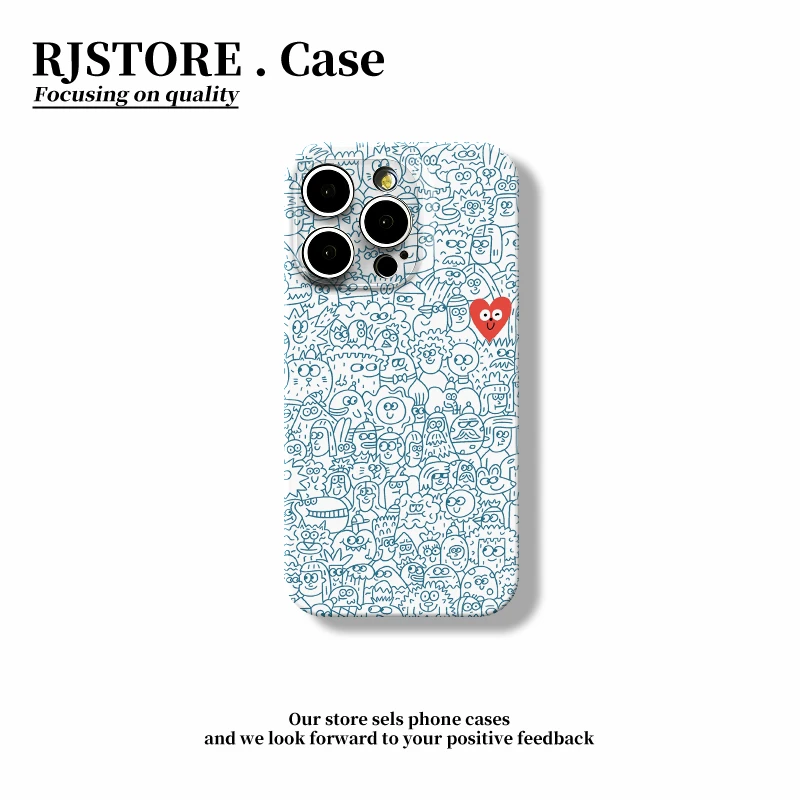 GGBond爱心线条人物适用iphone1615菲林手机壳华为vivo小米oppo套