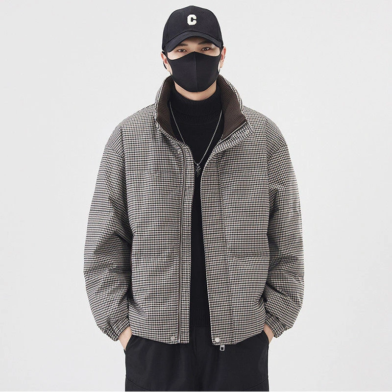 2025冬季新国标90白鸭绒羽绒服极简风男士休闲立领外套YR2563