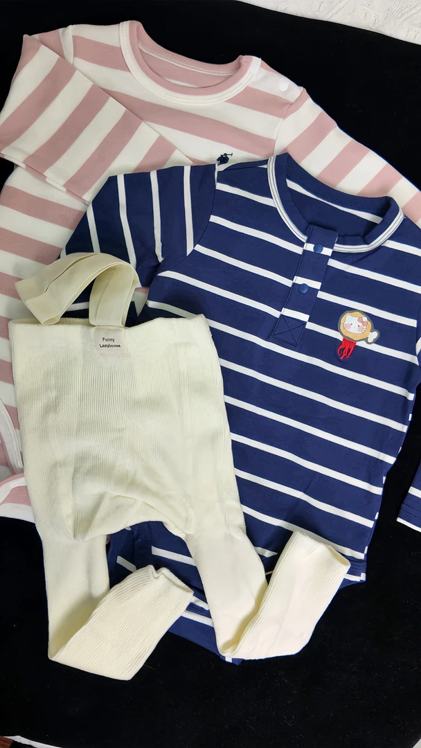 【小MA】宝宝时尚条纹长袖包屁衣连体纯棉