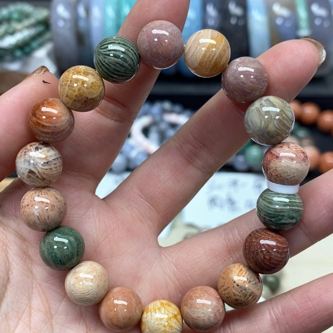 硅化珊瑚（珊瑚玉）手链未镶嵌161