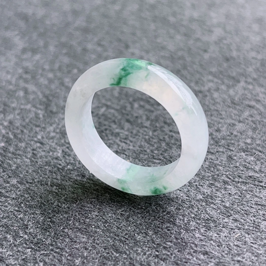 翡翠戒指20号内径19.2mm缅甸天然翡翠A货起胶飘花时尚指环玉戒圈