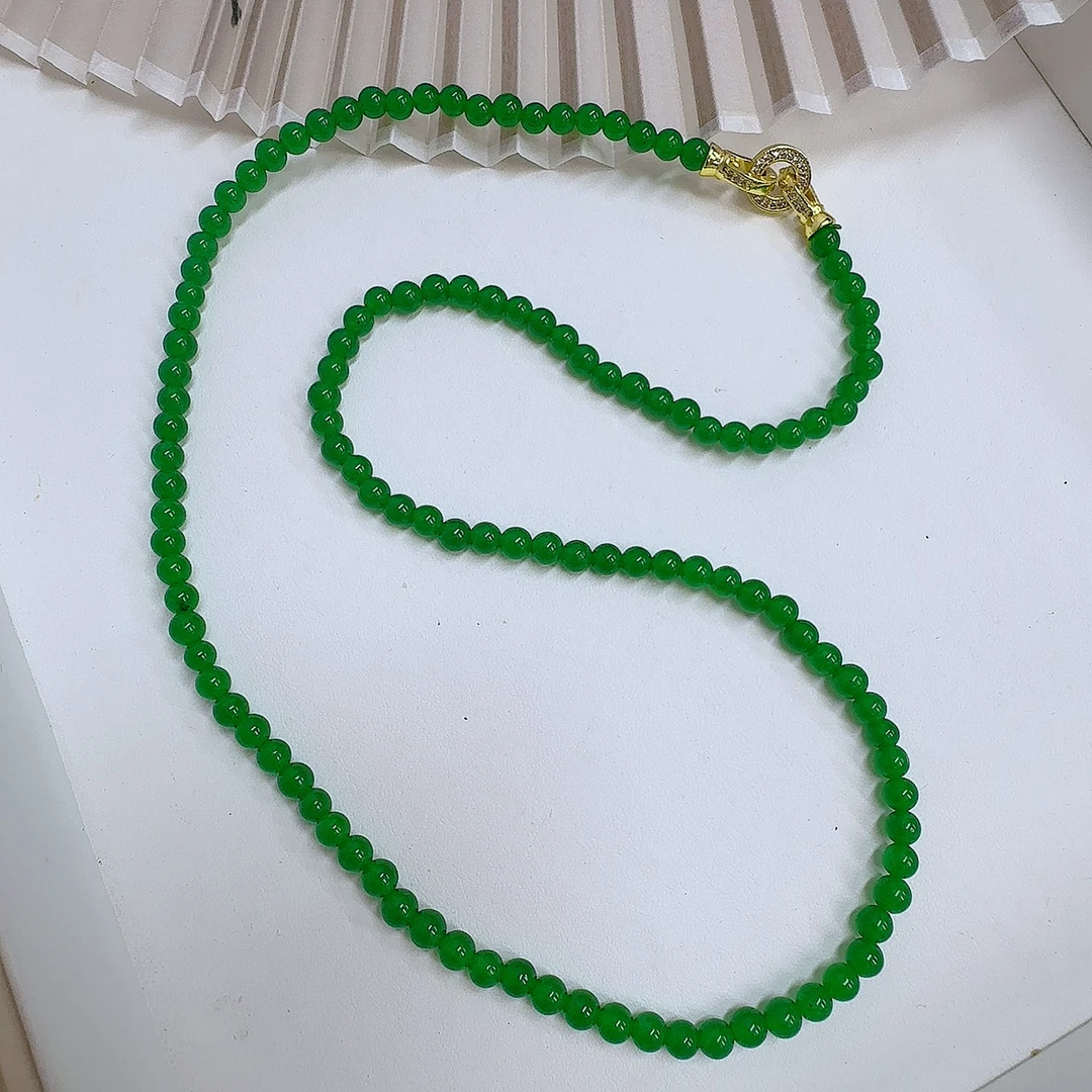 时尚冰绿小米珠项链