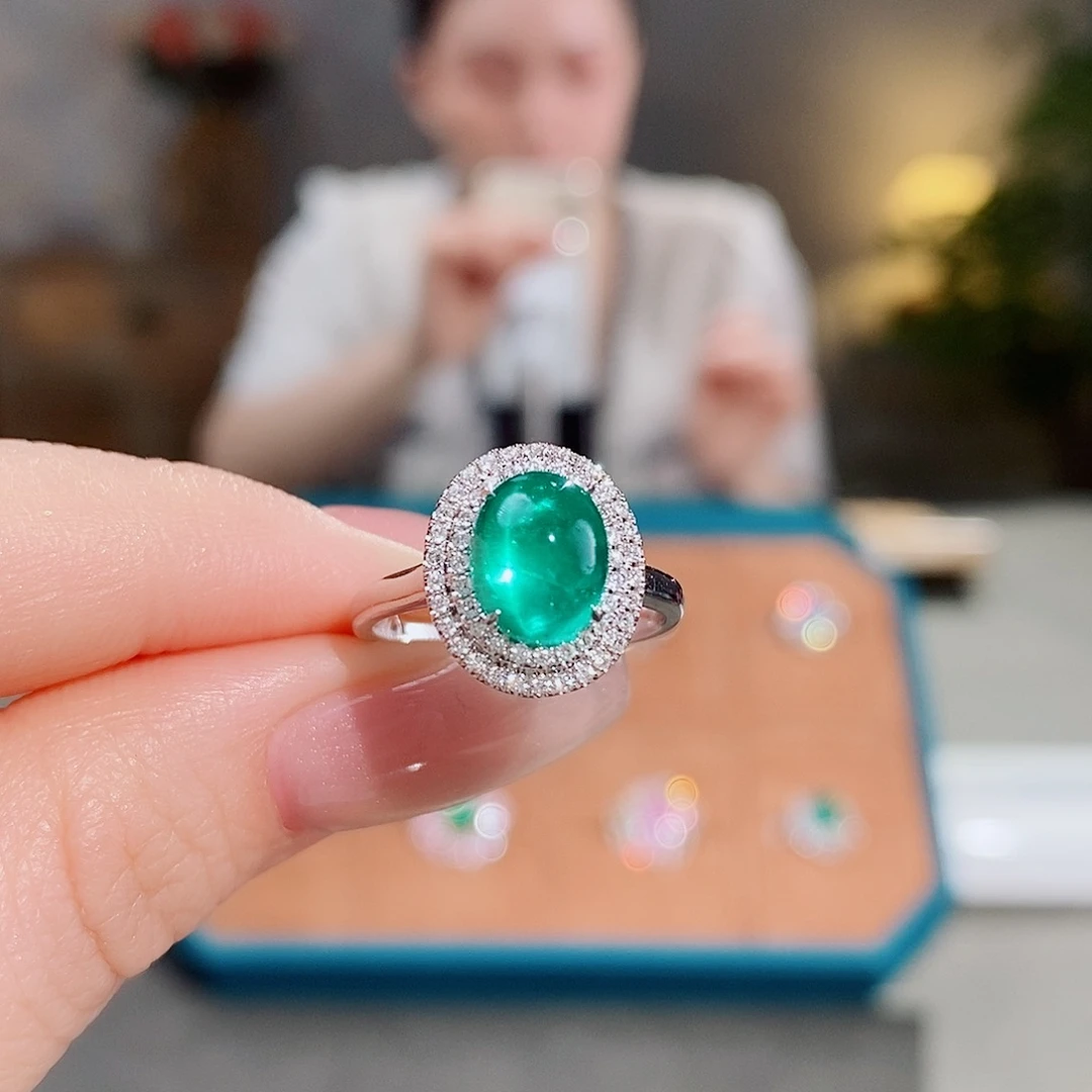 祖母绿戒指铂Pt950镶嵌2.48ct