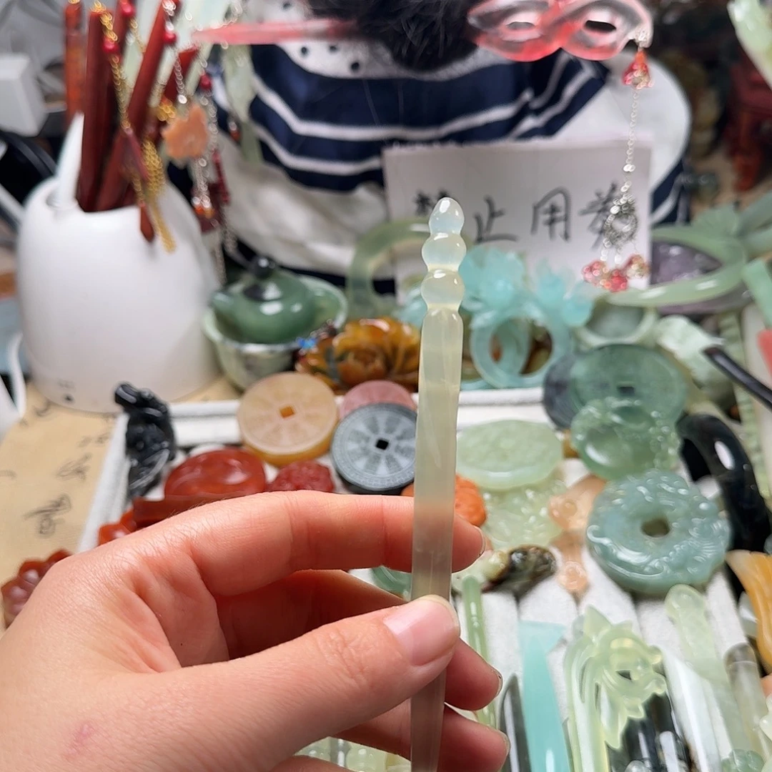 蛇纹石玉合金发饰