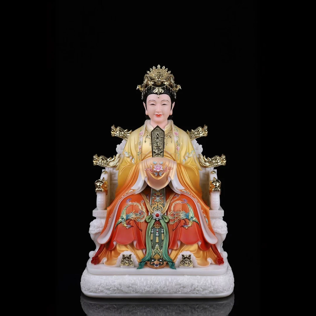 一槿诚艺云霄琼霄碧霄三霄娘娘摆件汉白玉泰山眼光送子娘娘像供奉