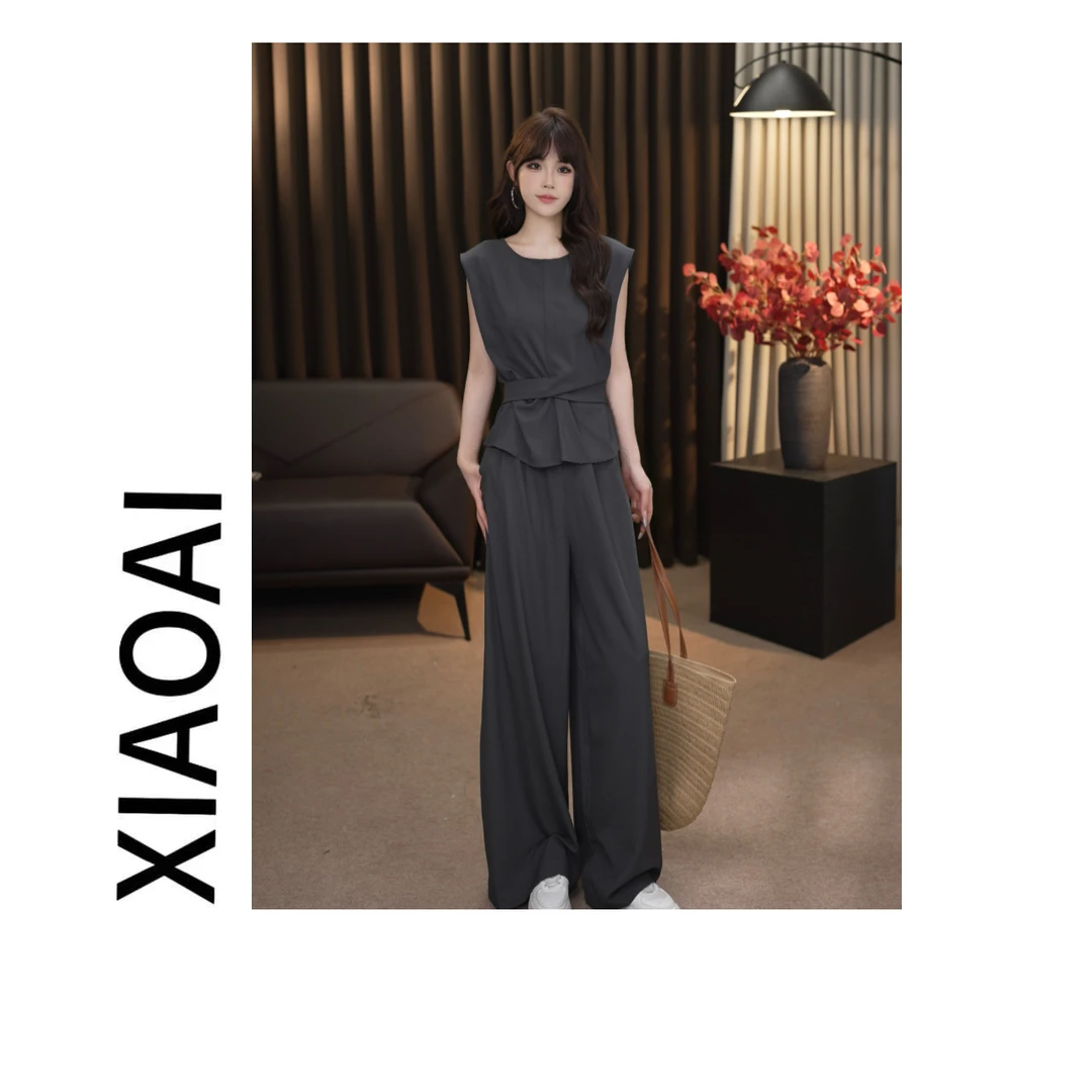 小艾F140初夏新款2025高级气质显瘦两件套装女