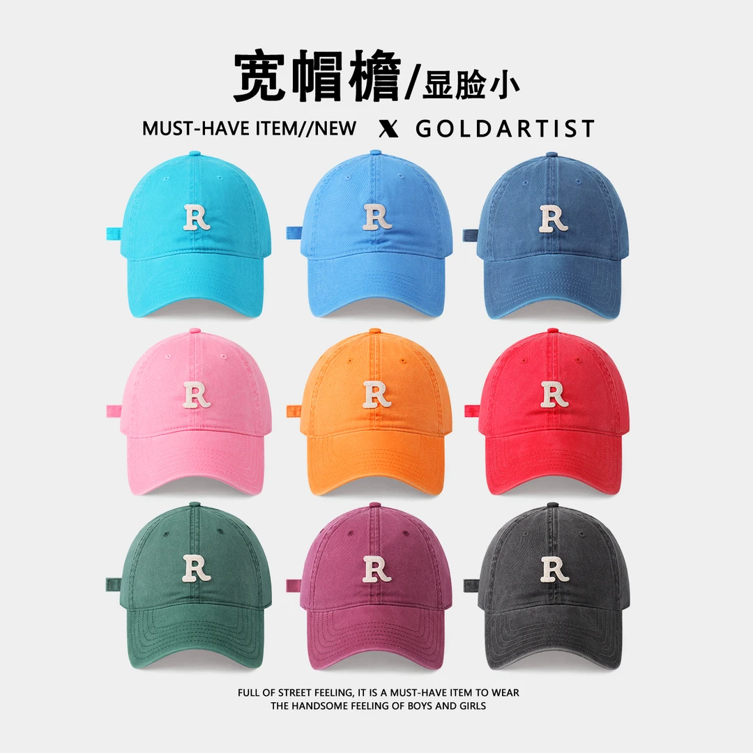 水洗做旧薄款鸭舌帽女2025新款夏季软顶棒球帽宽帽檐显脸小男帽子