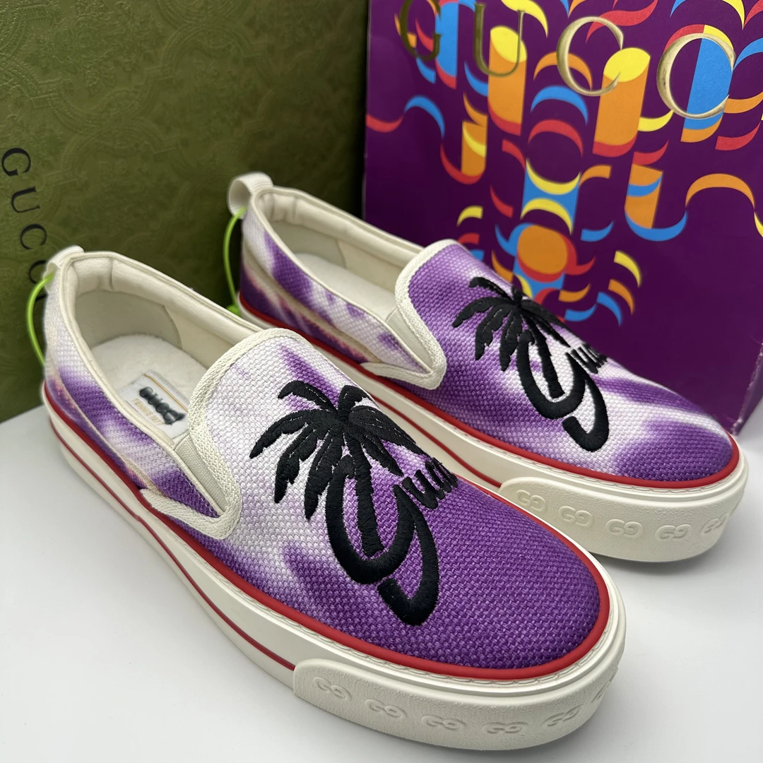 99新 GUCCI/古驰 Gucci/古驰/42欧码/渐变紫色一脚蹬全套未使用