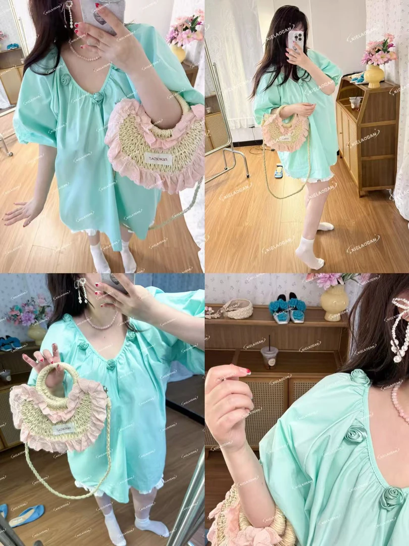 #蟹老板 糖系欧尼 #清新绿玫瑰花TF3606