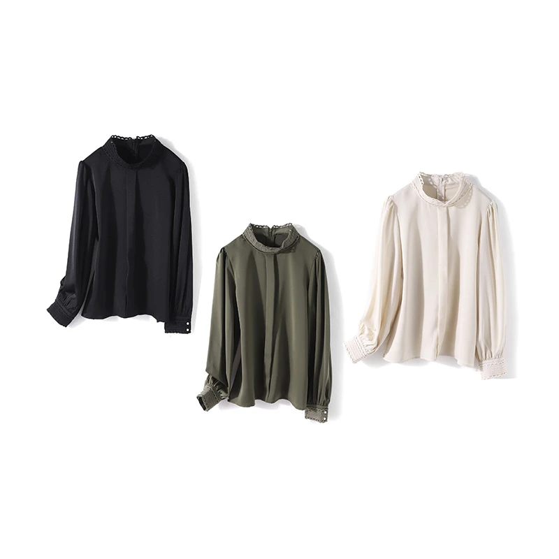 9702【琎系列】缎面立领雪纺衬衫S0513158