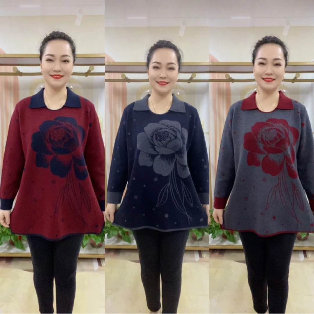 新款洋气定位花大版上衣66-66