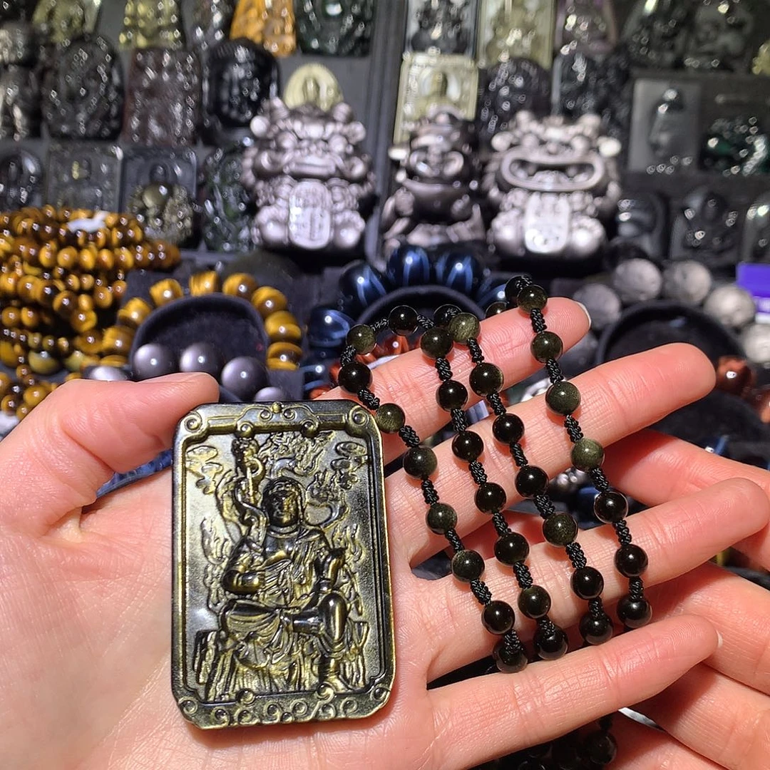 小***浓黑曜岩未镶嵌吊坠(赠链)