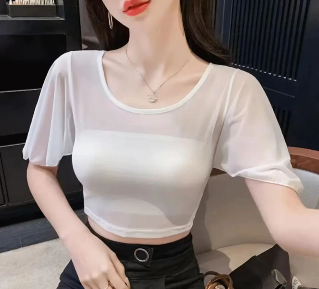 【吊带裙内搭】2025夏新款打底短款小披肩 外穿内搭圆领半截罩衫女