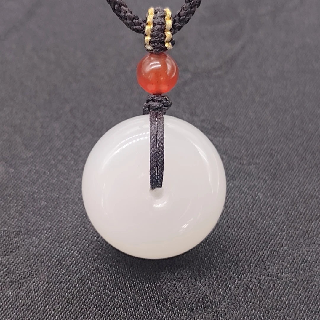 【国玉甄品】 DZ034 和田玉平安扣吊坠21mm