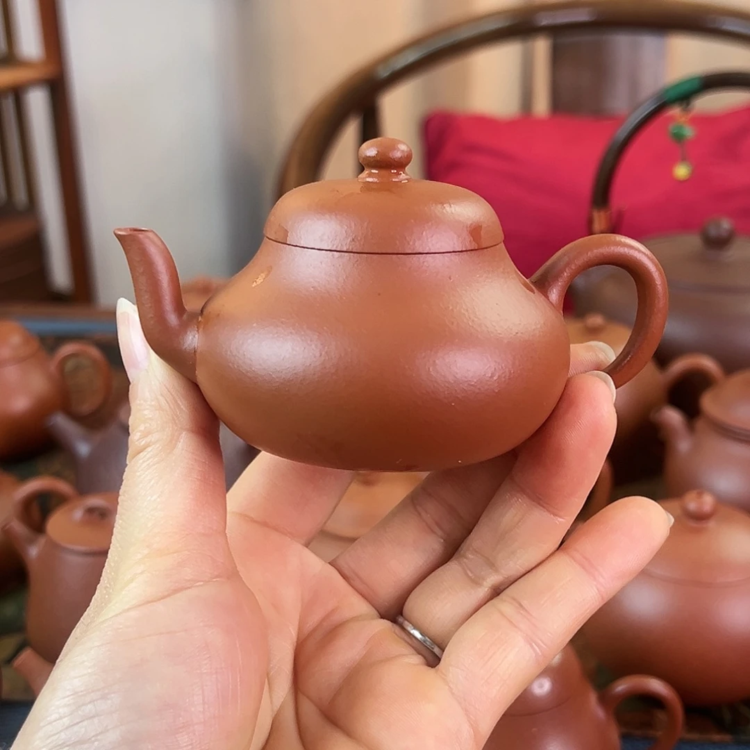 茶壶紫砂精品原矿 矮梨 生砂朱泥 120cc
