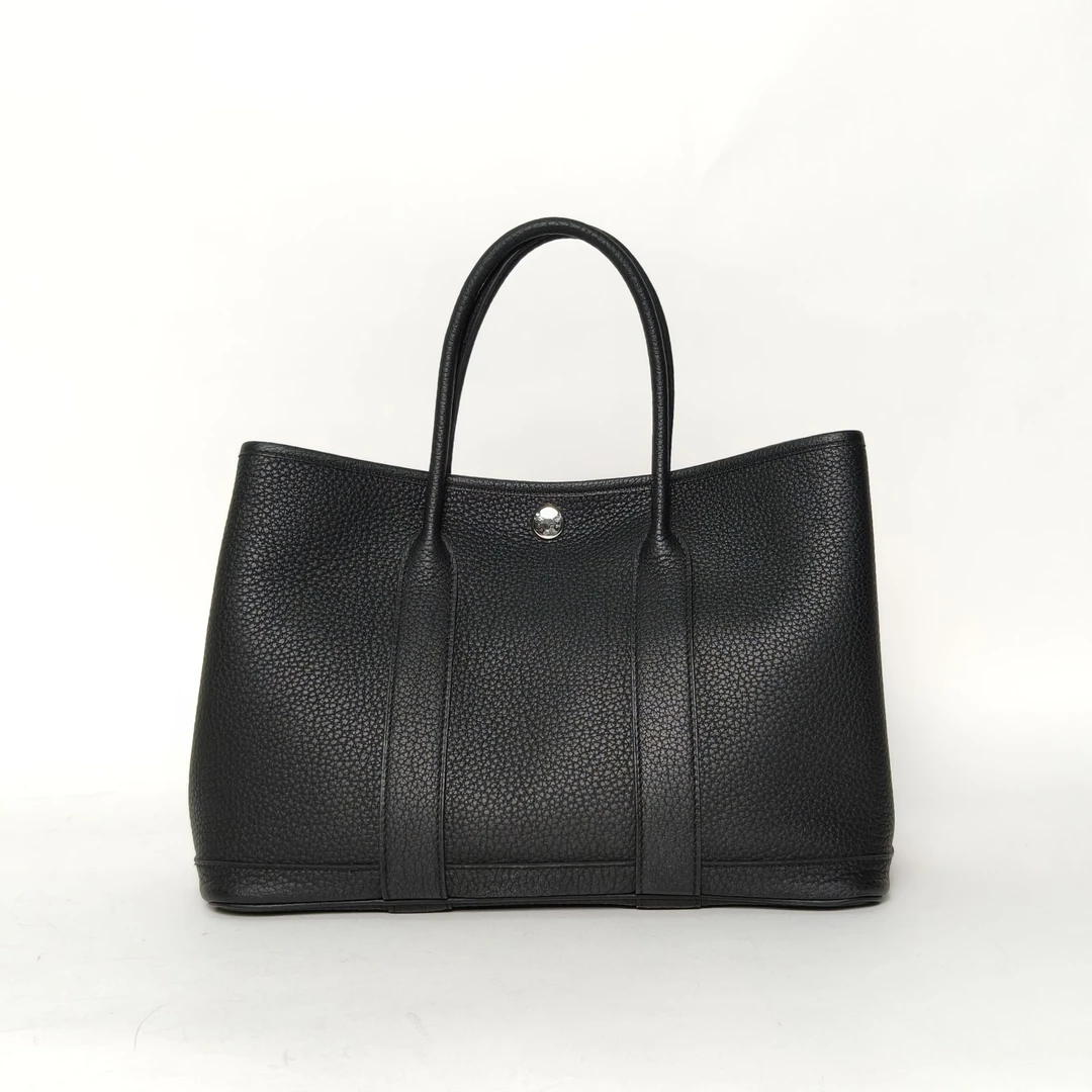 99新 Hermes/爱马仕 【念念】花园包 30 89黑色 U刻 银扣