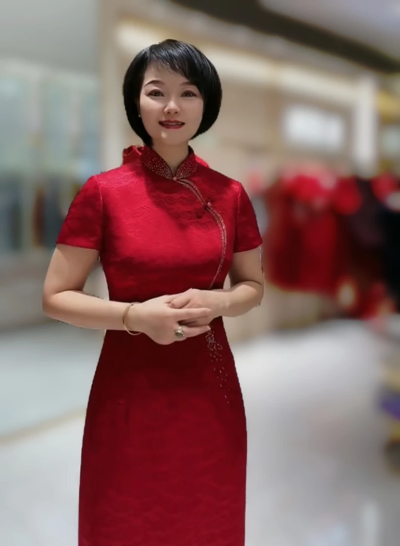 170296朱紫褕喜婆婆喜妈妈婚宴旗袍礼服裙敬酒服