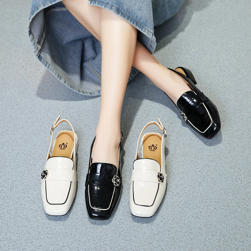 中跟复古花朵时尚粗跟凉鞋女夏季低跟女鞋外穿百搭方头玛丽珍拖鞋