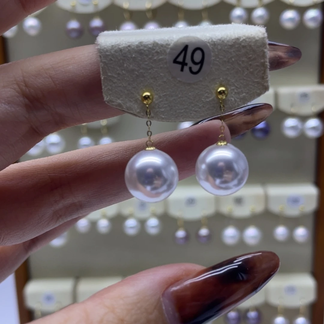 淡水珍珠耳饰18K金镶嵌
