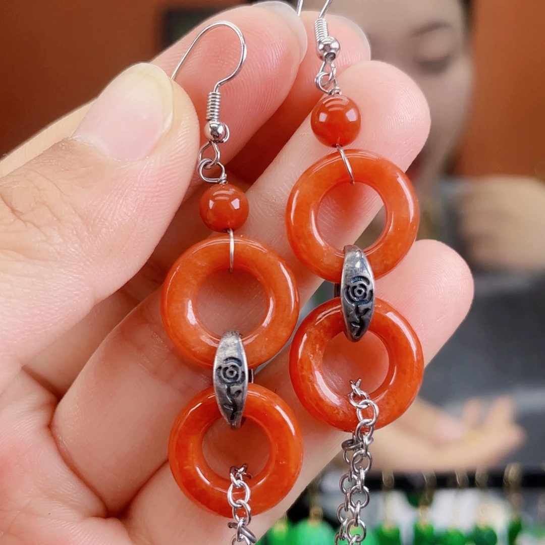 翡翠未镶嵌耳饰饰品