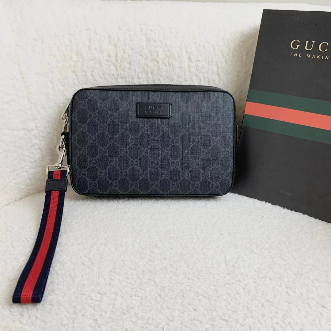 99新 GUCCI/古驰 壹臻/黑老花手拿包/80289426/12期免息/代卖服务