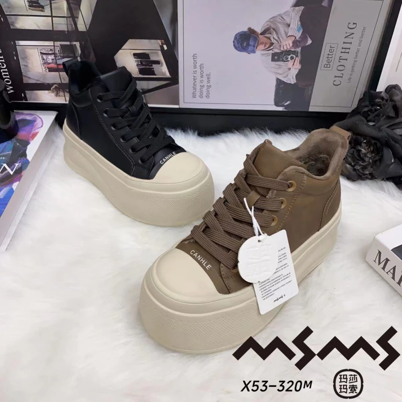 53-320秋冬百搭厚款冬季平跟时尚休闲鞋运动休闲鞋