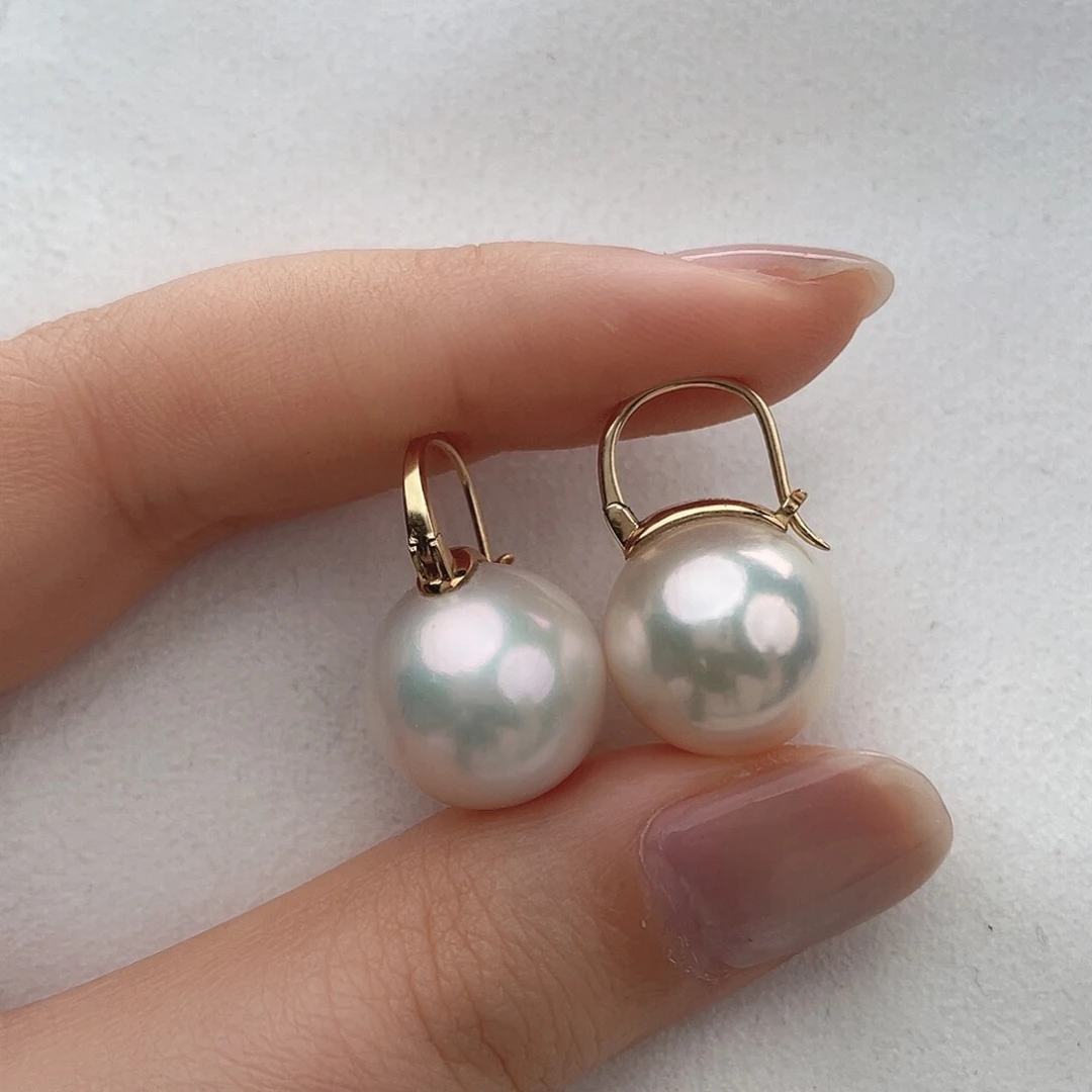 淡水珍珠耳饰18K金镶嵌