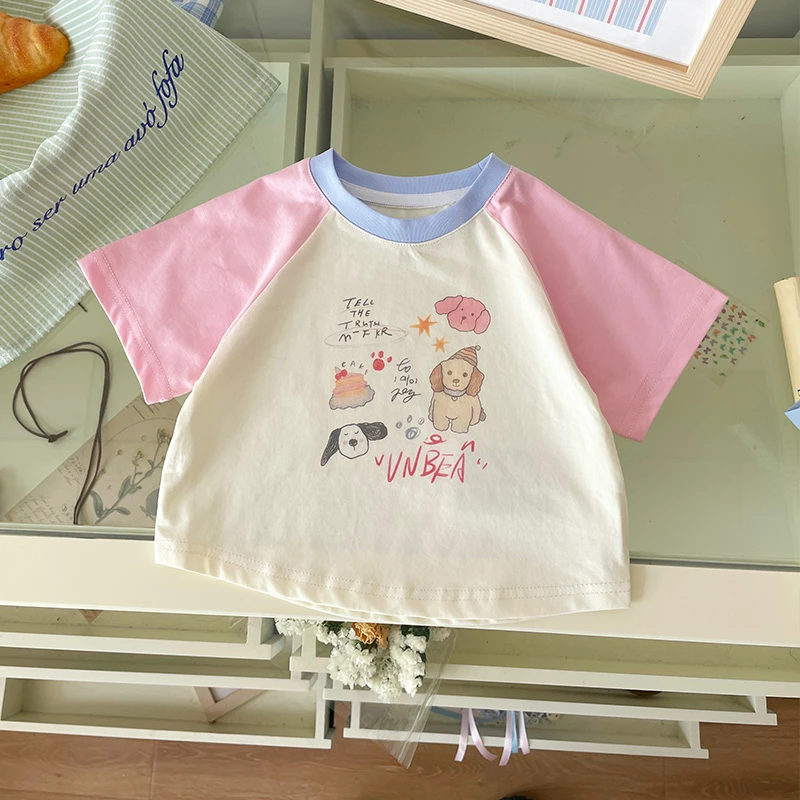 橘止皮【现货】奶油女童T恤夏季韩版ins宝宝打底衫儿童T恤XY251356