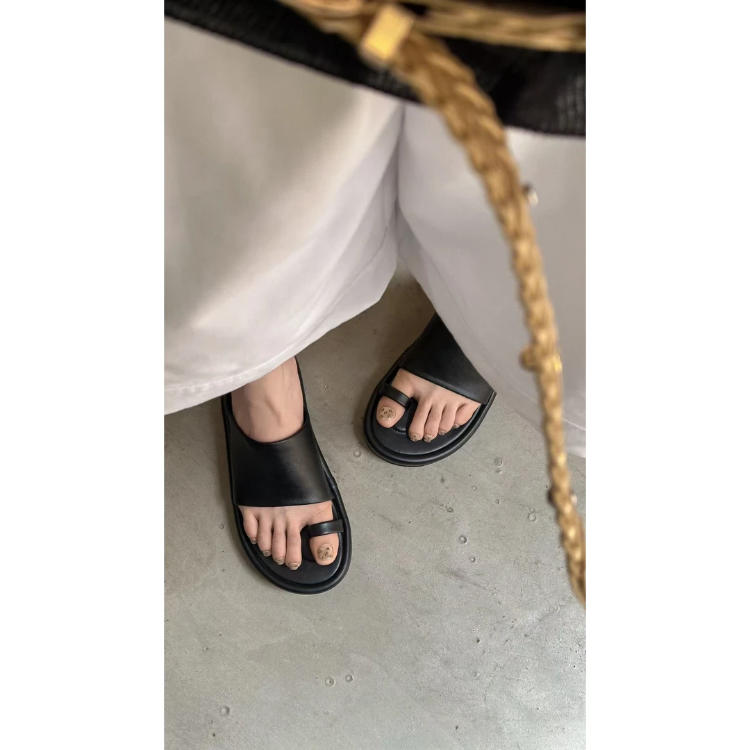 【NO退NO换】鑫燃KIKI 法式小众一字套趾厚底凉拖 G565-2 SG （F）