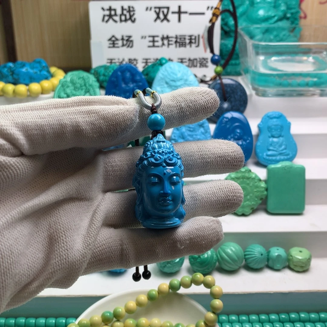 湖北发货批发精挑绿色矿原创手串108雕刻多样性发货 以介绍为准