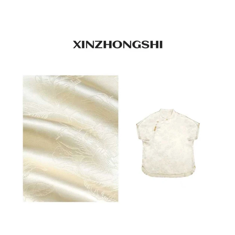 【栀子花开】夏季气质百搭提花立领短袖T恤2024B8294-一一