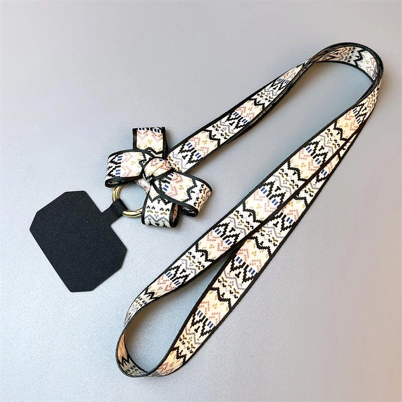 波纹蝴蝶结手机挂绳挂脖链绳手腕款结实女高端壳绳新款高级感挂链