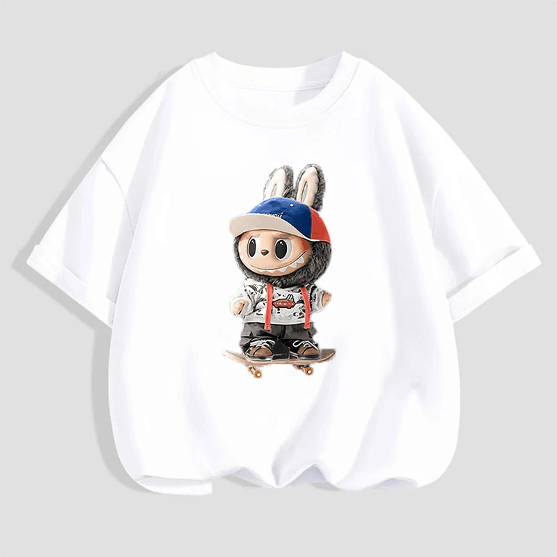 100%纯棉男女童卡通短袖t恤儿童衣服2025年新款夏季上衣中小童