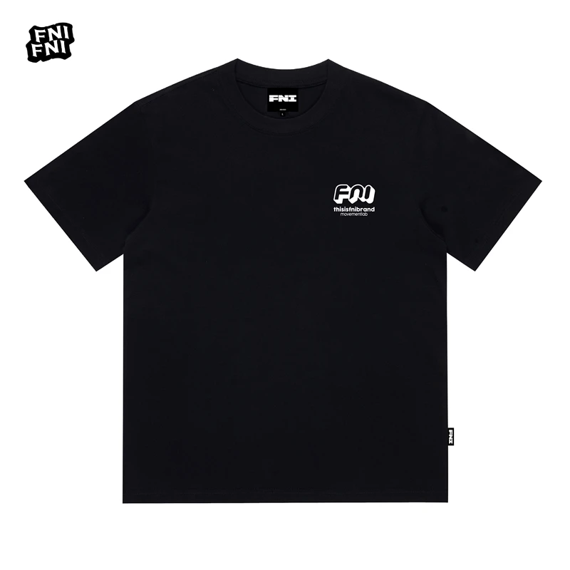 FNI黑标（立体字小标）重磅纯棉男女同款t恤美式圆领短袖夏新