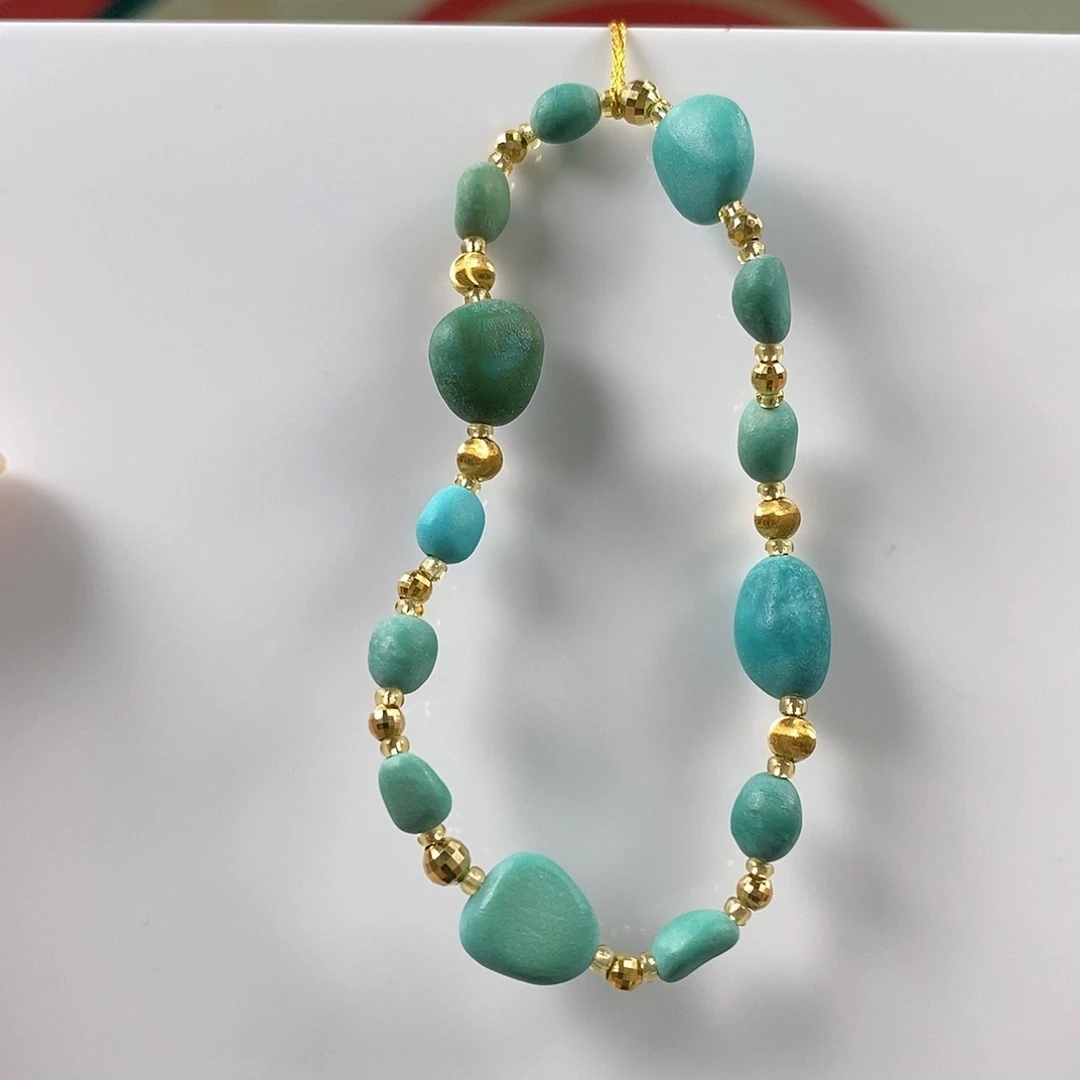 绿松石18K金镶嵌珠宝奇石