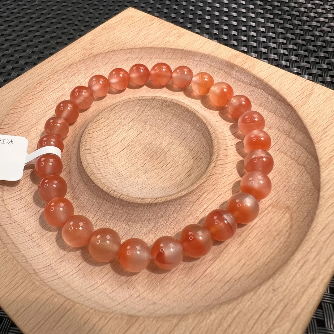 【略懂珠宝】【小满】半盆南红冰飘单圈7mm多样性发其一 ZK24051206