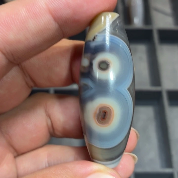 星***痕玛瑙/玉髓散珠_HEIMORI 天然天珠