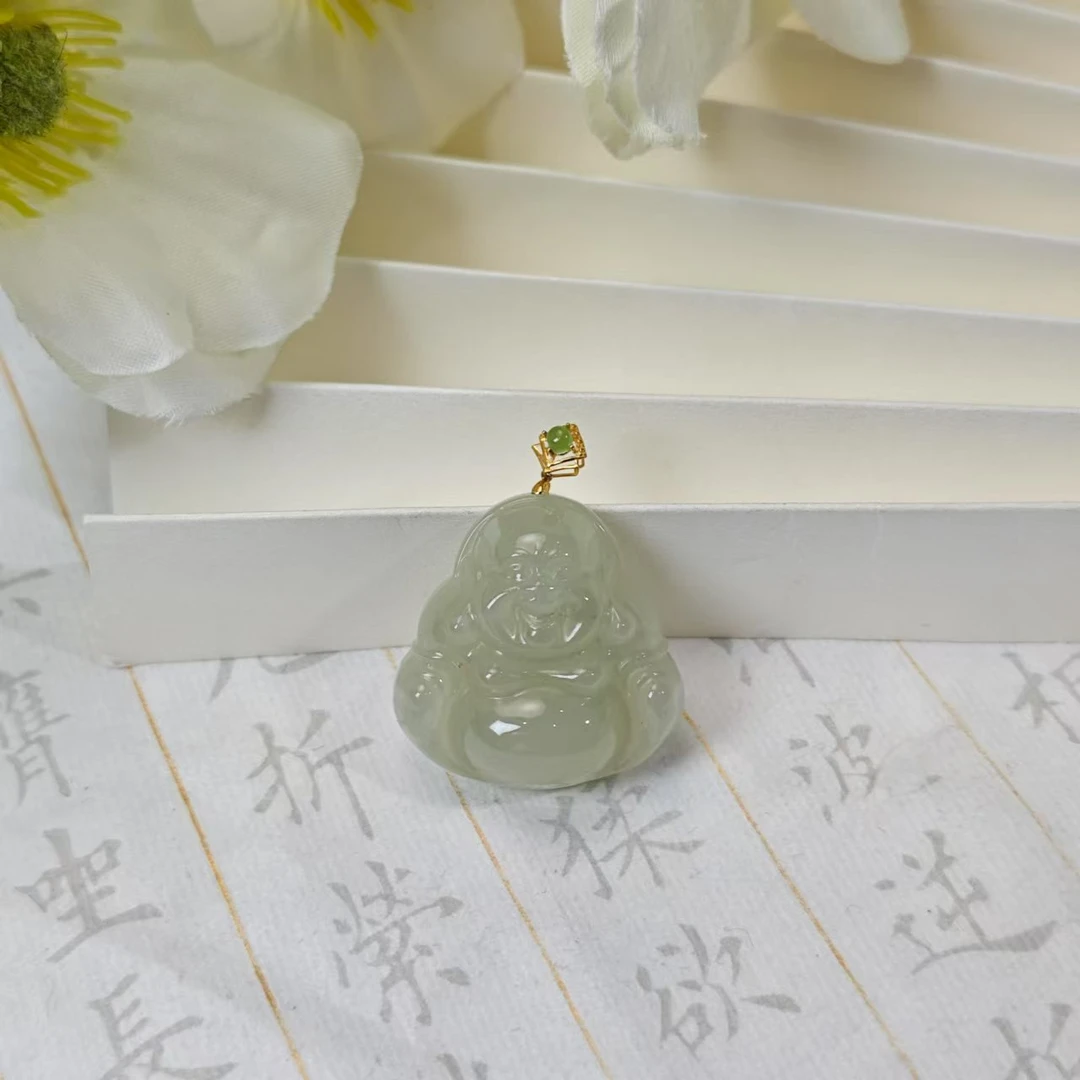 Gloire/古名【睿泽鉴宝】18K和田玉晴水大佛公27*28*11 SP2279