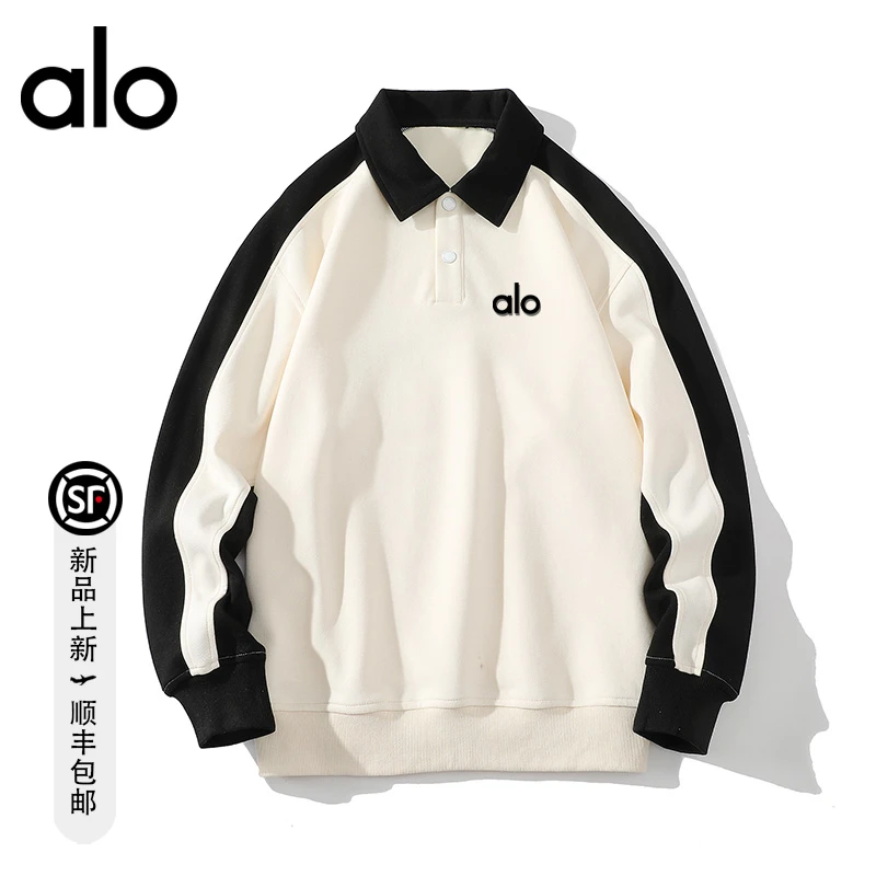 【官方奥特莱斯】品牌折扣 美式撞色休闲卫衣男款秋季翻领廓形上衣