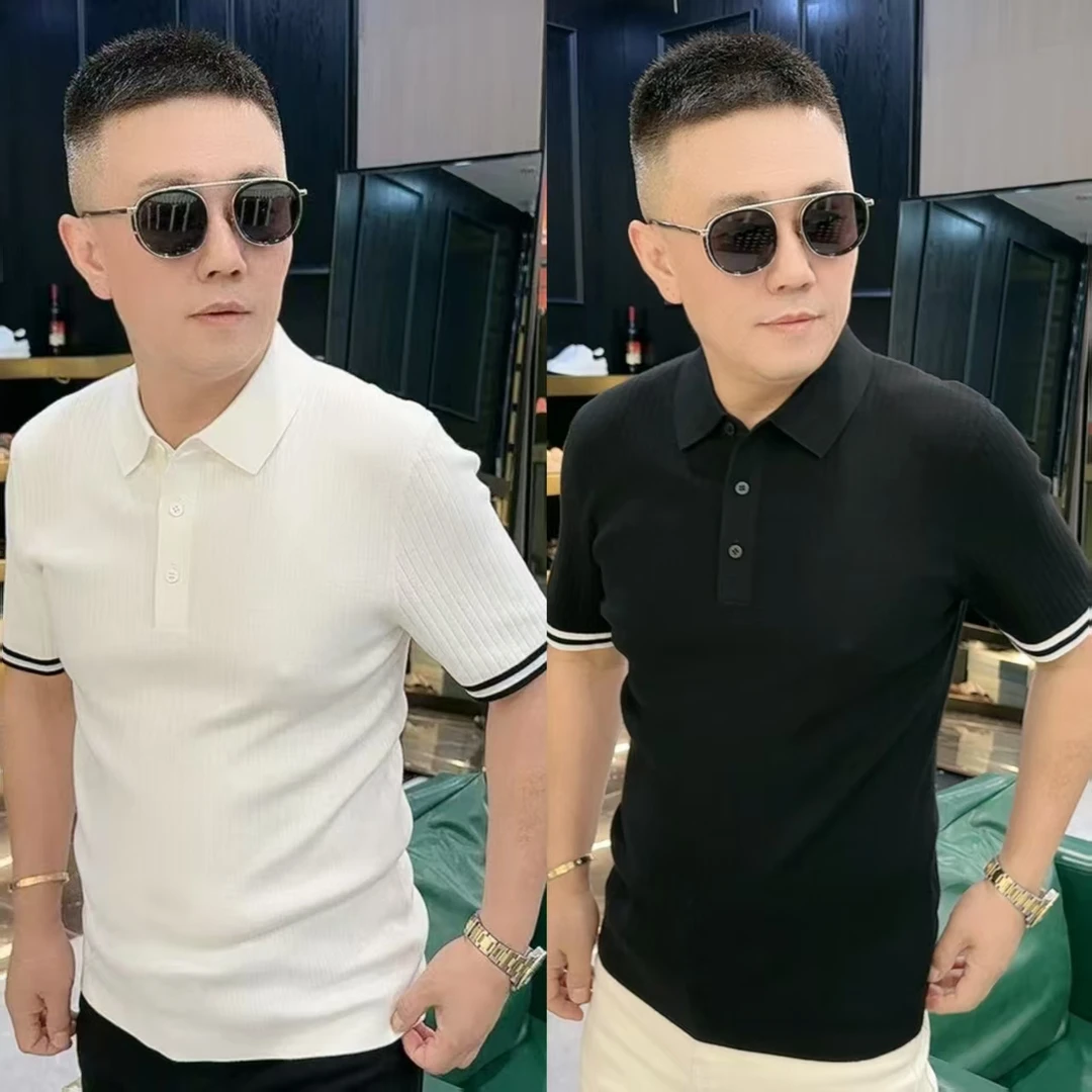 秋冬 新款 两色 含桑蚕丝 针织 短袖 POLO衫 26681